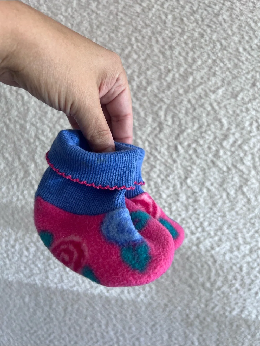 Gymboree Vintage Rainbow Tag Pink Fleece Jacket Hat Booties Bundle‎ Size 9-18 Mo